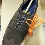 NEW Mens Cole Haan Lunargrand wing tip suede dark brown/orange Shoes size 9.5