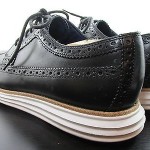 Cole Haan Lunargrand Lunarlon Lunar Longwing Wingtip Black Leather 10