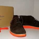 NIB Cole Haan LUNARGRAND Chukka Sz 11.5 M Woodbury Brown Suede Orange sidewalls