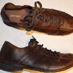 DIESEL SANTOS MENS SZ 12 M BROWN LEATHER OXFORDS SNEAKERS COMFORT SHOES