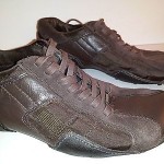 DIESEL MENS ATHLETIC TENNIS SHOES SNEAKERS BROWN SUEDE LEATHER CLEAN SIZE 8.5