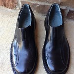 Mens CLARKS Black Leather Oxford Slip On Loafers Size 10.5M