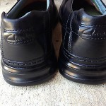 Mens CLARKS Black Leather Oxford Slip On Loafers Size 10.5M