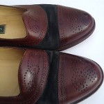 COLE HAAN Size 9 1/2 D Men’s Kiltie Two Tone Leather Greeb Suede Loafer Shoes