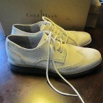 AUTHENTIC MEN COLE HAAN LUNAR GRAND WINGTIP IVORY SUEDE SZ. 10