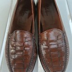Cole Haan Brown Woven Leather Men’s Slip On Loafers Shoes Size 10