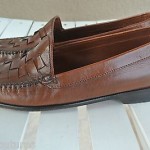 Cole Haan Brown Woven Leather Men’s Slip On Loafers Shoes Size 10