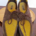 Mens sz 8.5 M Brown/yellow DIESEL lace tie casual walking shoes rare crepe soles