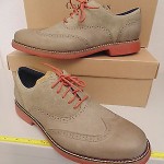NIB COLE HAAN AIR BERGEN WINGTIP OXFORDS LEATHER DARK GULL GREY
