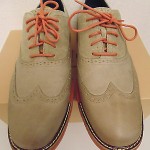 NIB COLE HAAN AIR BERGEN WINGTIP OXFORDS LEATHER DARK GULL GREY