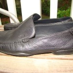 HUGO BOSS BLACK LEATHER THIN LOAFER SLIP ONS MENS SIZE 8.5