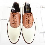 Men’s COLE HAAN offwhite / brown leather oxfords sz 10.5M NEW!