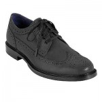 New Cole Haan COOPER SQ SQUARE WINGTIP Shoes size 10.5 $298 BLACK REFLECTIVE