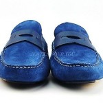 HUGO BOSS BLACK LABEL BLUE SUEDE DRIVING MOCCASINS SHOES LEATHER NEW SIZE 9, 42