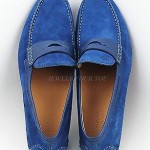 HUGO BOSS BLACK LABEL BLUE SUEDE DRIVING MOCCASINS SHOES LEATHER NEW SIZE 9, 42