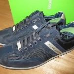 NEW HUGO BOSS GREEN LABEL STREAMETAL NAVY LEATHER SHOES SNEAKERS Size 7 US