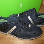 NEW HUGO BOSS GREEN LABEL STREAMETAL NAVY LEATHER SHOES SNEAKERS Size 7 US