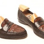 BRAGANO by COLE HAAN WOVEN BLACK and BROWN Loafers SZ 8.5