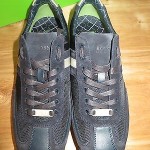 NEW HUGO BOSS GREEN LABEL STREAMETAL NAVY LEATHER SHOES SNEAKERS Size 7 US