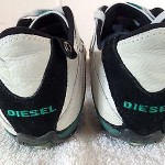 12 Diesel Gray Green Leather Nylon Mesh Lace Front Loafers Oxfords