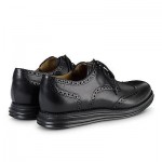 Cole Haan Lunargrand Wing Tip Mens Leather Oxford Dress Shoes Style C12597 Black
