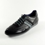 Hugo Boss Mens Black Fashion Brushed Leather Sneakers ATLENO # 50265451 Size 10