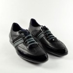 Hugo Boss Mens Black Fashion Brushed Leather Sneakers ATLENO # 50265451 Size 10