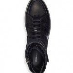 Hugo Boss Raion Leather Blend Hightop Sneakers Black