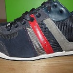 NEW HUGO BOSS GREEN LABEL DARK BLUE/BLACK/RED MEN WALKING SHOES Size 44