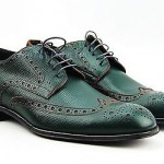 HUGO BOSS BLACK LABEL FOREST GREEN WITH RED SHOES 100% LEATHER NEW SZ 8 41 ITALY