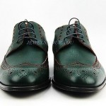 HUGO BOSS BLACK LABEL FOREST GREEN WITH RED SHOES 100% LEATHER NEW SZ 8 41 ITALY