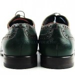 HUGO BOSS BLACK LABEL FOREST GREEN WITH RED SHOES 100% LEATHER NEW SZ 8 41 ITALY