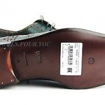 HUGO BOSS BLACK LABEL FOREST GREEN WITH RED SHOES 100% LEATHER NEW SZ 8 41 ITALY
