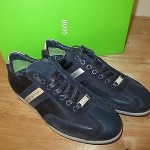 NEW HUGO BOSS GREEN LABEL STREAMETAL NAVY LEATHER SHOES SNEAKERS Size 7 US