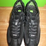 NEW  HUGO BOSS GREEN LABEL STIVEN BLACK LEATHER SHOES SNEAKERS Size 8 US