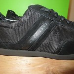NEW  HUGO BOSS GREEN LABEL STIVEN BLACK LEATHER SHOES SNEAKERS Size 8 US
