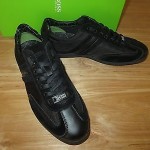 NEW HUGO BOSS GREEN LABEL STREAMETAL NAVY LEATHER SHOES SNEAKERS Size 44