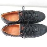 Mens 46 13 BOSS Hugo Boss Sneakers Lace Up Black Leather Casual Oxfords Fashion