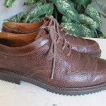 Cole Haan Mens 8.5M Brown Pebbled Leather Lace up Oxford Shoes