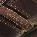 $330 Hugo Boss Black Label Leather Sneakers Brown Mens 12 45 Shoes 11.5 Oxford