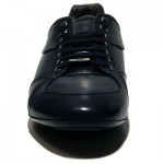 $330 Hugo Boss Black Label Leather Sneakers Navy Mens 10 43 Shoes 9.5 42.5 NIB