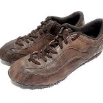 DIESEL VIKING MENS BROWN LEATHER SNEAKERS SHOES SIZE 12