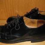 COLE HAAN MENS BLACK LEATHER TIE SHOES SZ 10.5D