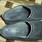Clarks Black Leather Suede Slip on Shoes Men’s Sz 10.5