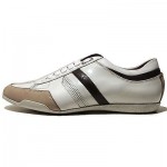 $295 Hugo Boss Black Label White Leather Sneakers Mens 9 42 Oxford Shoes 9.5 .5