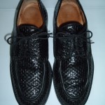 COLE HAAN made in ITALY Black Woven Leather Oxfords 9.5 D Basketweave