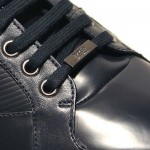 $330 Hugo Boss Black Label Leather Sneakers Navy Blue Mens 11 44 Shoes 10.5 43.5