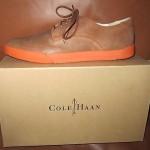 New Cole Haan Nike Air Jasper Wing Tip Bark Brown / Orange Leather Casual 12 D