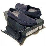 HUGO BOSS GIFT SET Navy Blue Drivers Loafers 7 40 Mens Casual Moccasins .5