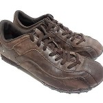 DIESEL VIKING MENS BROWN LEATHER SNEAKERS SHOES SIZE 12